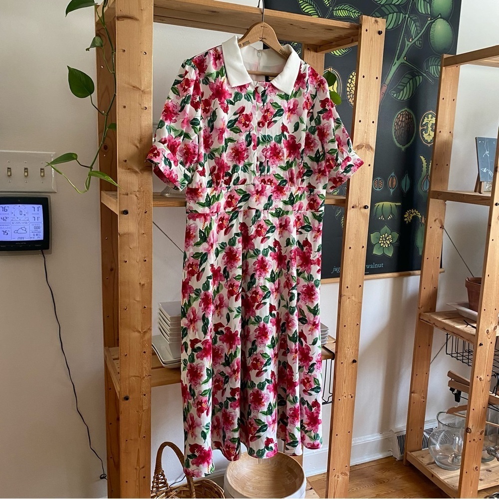 Alexia Admor Pink Floral Summer Garden Emery Dress Size 14 - Picture 5 of 16